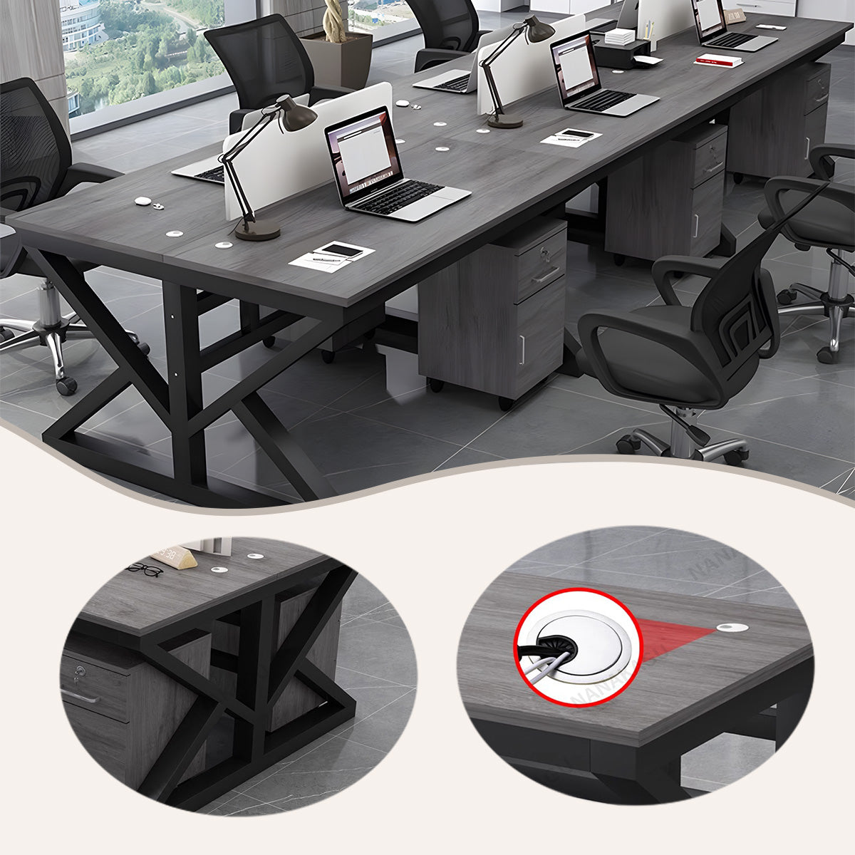 オフィスデスク,ワークデスク,役員デスク,配線穴,サイドワゴン