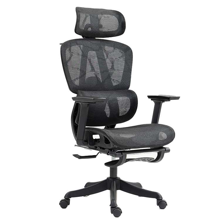 オフィスチェア ワークチェア パソコンチェア 人間工学 リクライニング 360°回転 メッシュ ブラック カスタマイズ可能 BGY-N003