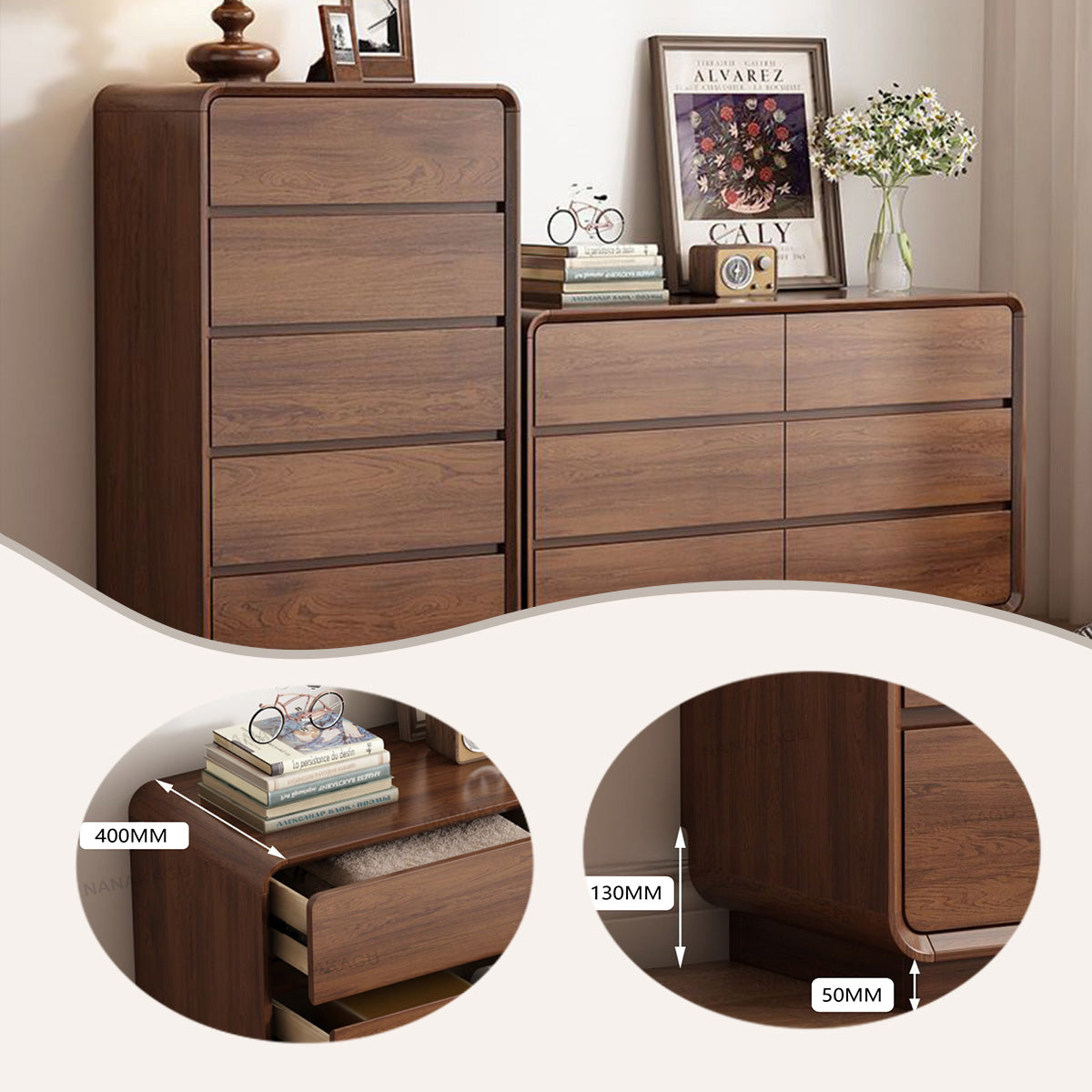 収納キャビネット リビング収納 壁面収納 引き出し 分類収納 耐久性 大容量収納 落ち着き ウォールナット JYCWG-N006