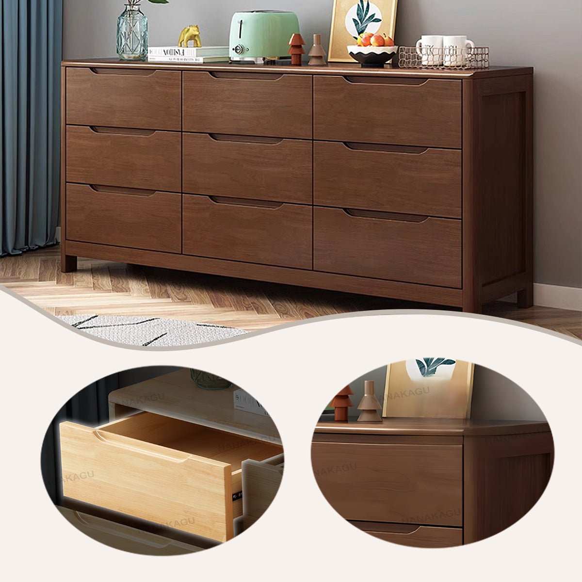 収納キャビネット リビング収納 壁面収納 キャビネット 引き出し 分類収納 実用 シンプル ナチュラル JYCWG-N005