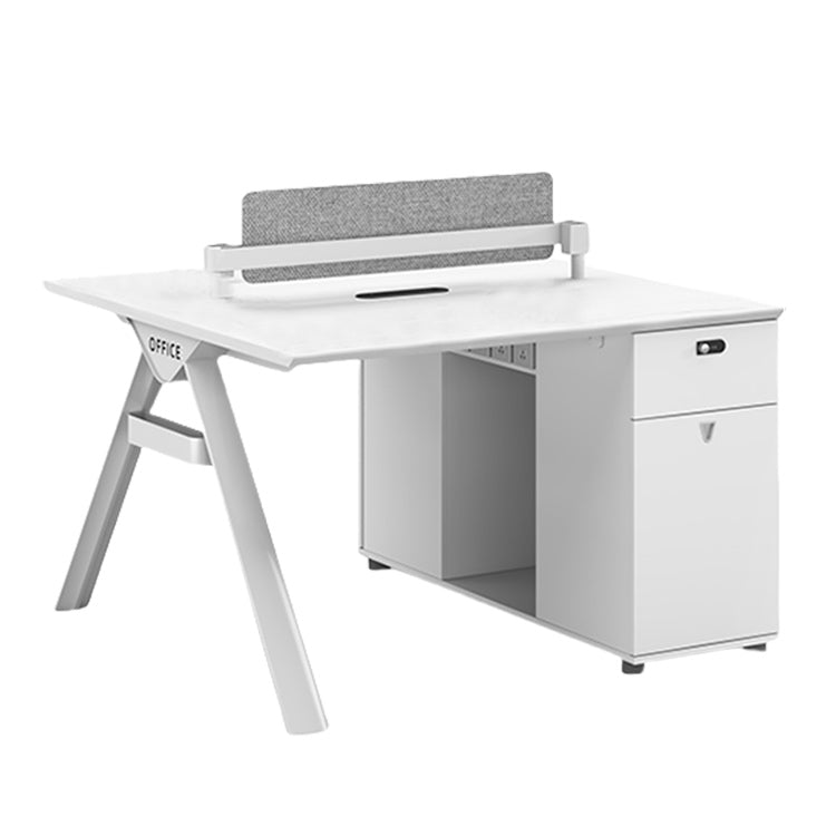 オフィスデスク 片袖デスク 役員デスク ダイヤル錠 大容量収納 サイドキャビネット 機能的 ホワイト カスタマイズ可能 YGZ-N017