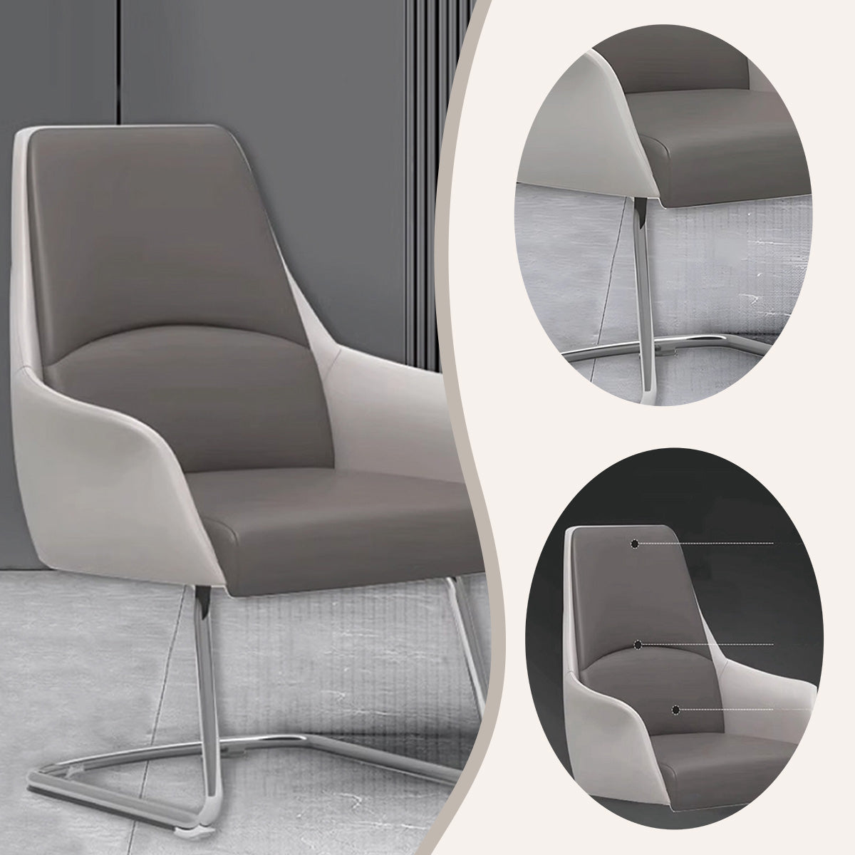 ワークチェア エグゼクティブチェア 事務用 会議用 昇降機能 回転可能 人間工学 PUレザー おしゃれ 高品質 カーキ LBY-N025