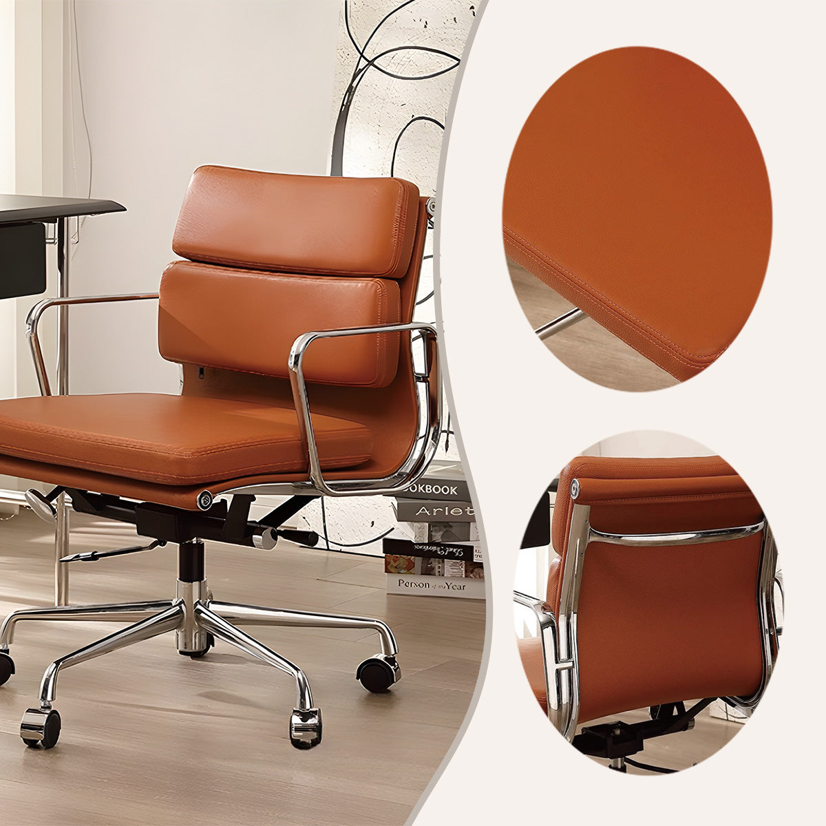 デスクチェア ワーキングチェア オフィスチェア ワークチェア 昇降 ロッキング機能 キャスター付き 高級感 上質 ブラウン BGY-N058