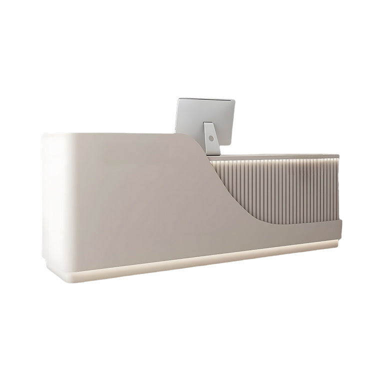 受付カウンター レジカウンター 受付台 エントランス受付 サロン 大容量収納 ベージュ カスタマイズ可能 JDQT-BODS-N012