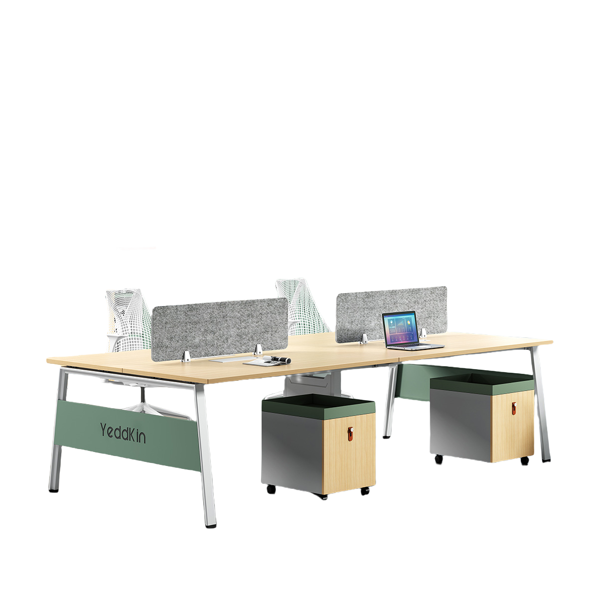 オフィスデスク 役員デスク 大型デスク 作業デスク 仕事用 作業用 事務用 仕切りパネル 広い天板 八字型脚 丈夫 耐荷重 安定性 おしゃれ シンプル ナチュラル カスタマイズ可能 YGZ-YDD-N008