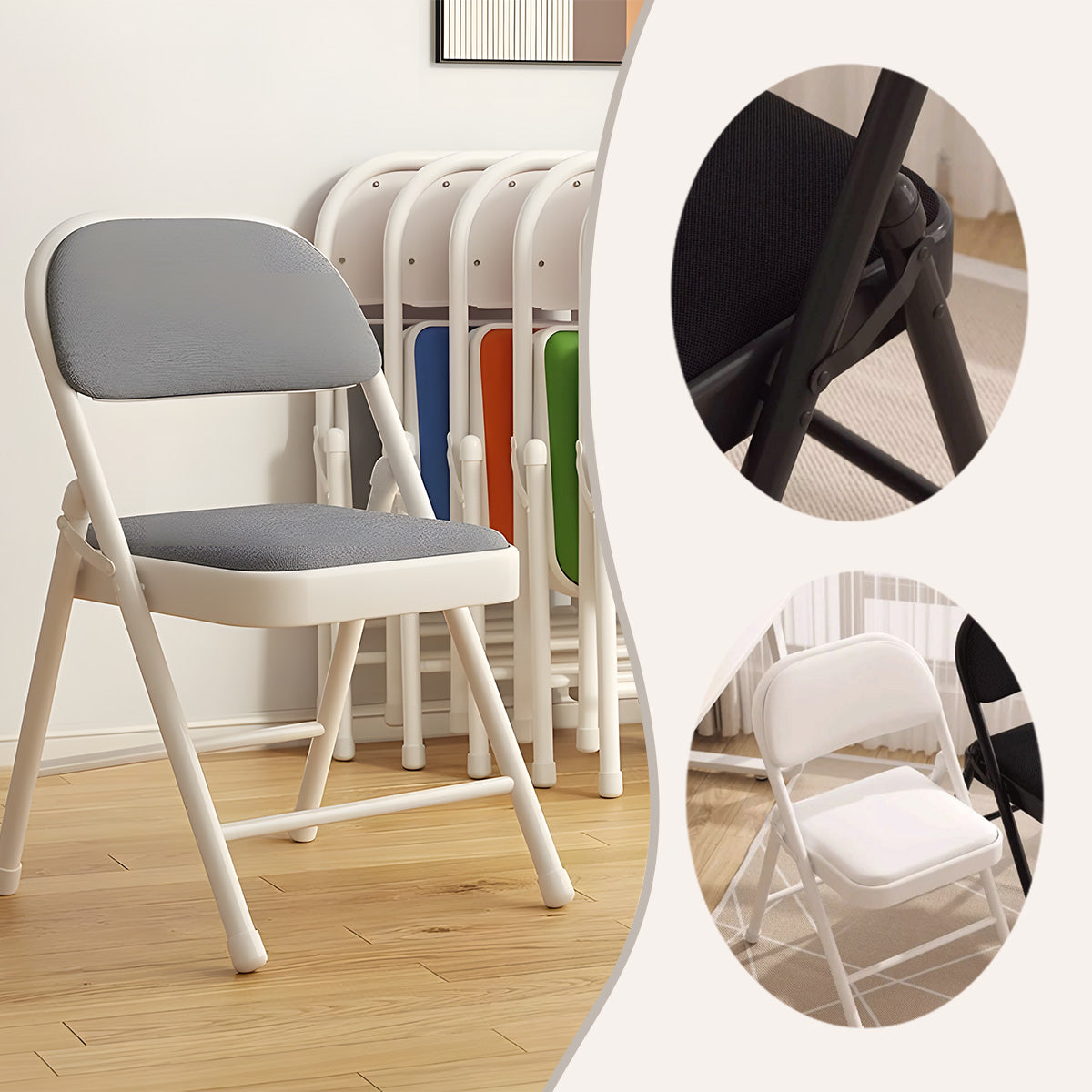 折りたたみ チェア 事務椅子 ワークチェア 会議用 研修会 スチールフレーム 省スペース 通気性 シンプル カスタマイズ可能 BGY-N049