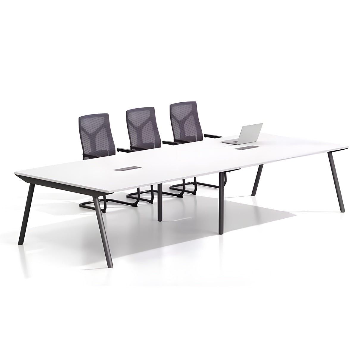 会議テーブル 作業テーブル ミーティングテーブル 大型テーブル 商談テーブル 会議室用 事務用 オフィス用 安定性のある脚 広々とした天板 配線ボックス付き 下肢空間 丈夫 シンプル おしゃれ ホワイト カスタマイズ可能 HYZ-YDD-N008