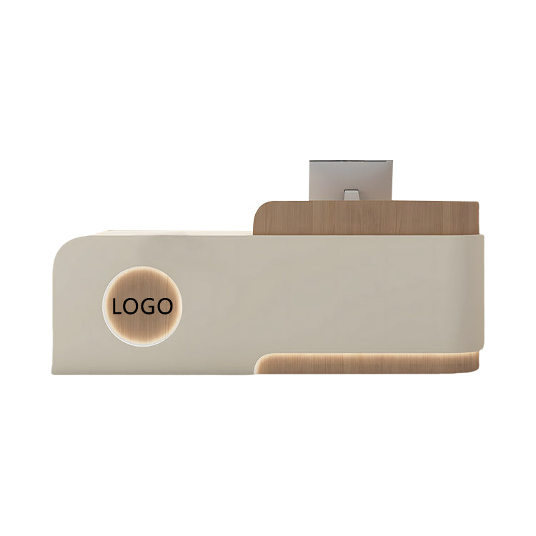 受付カウンター 大型 受付台 エントランス受付 店舗用 サロン 大容量収納 ベージュ カスタマイズ可能 JDQT-BODS-N007