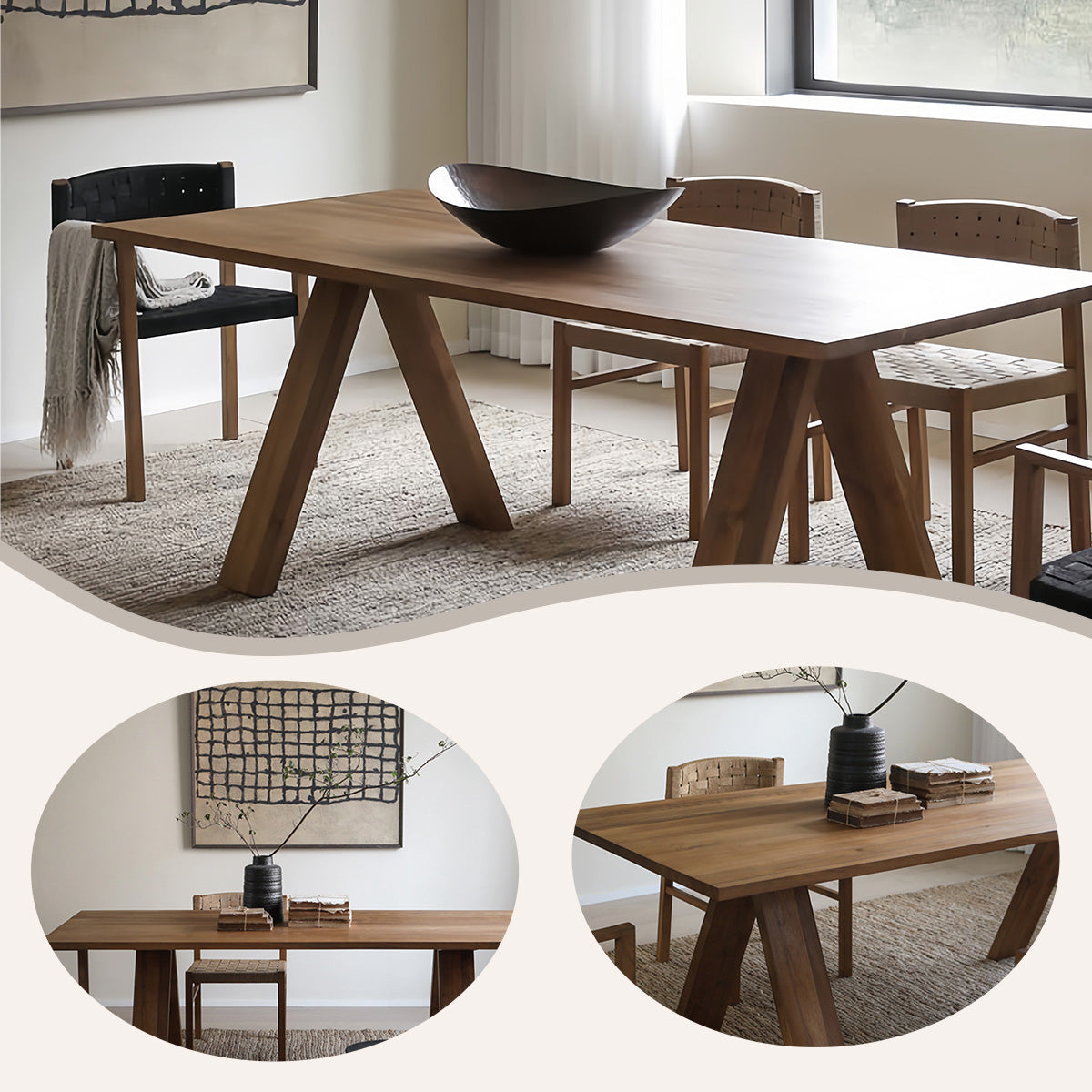 ダイニングテーブル 木製テーブル 長方形 食卓 パイン材 お手入れ簡単 重厚感 シンプル ウォールナット カスタマイズ可能 CZ-N037