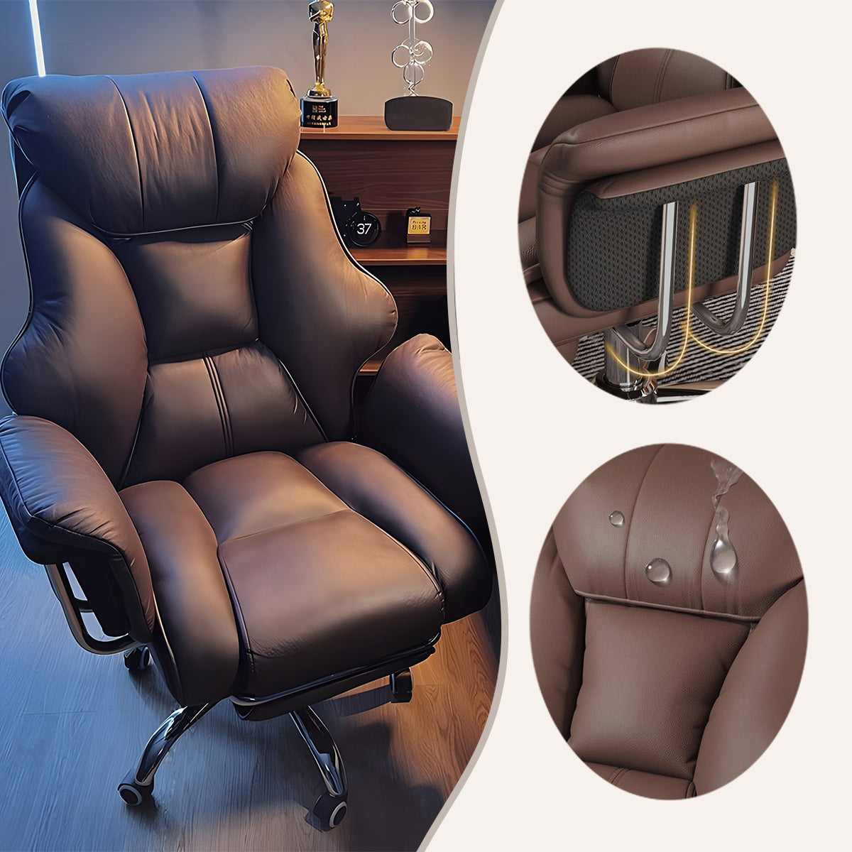 エグゼクティブチェア オフィスチェア 事務用 作業用 昇降機能 回転可能 キャスター付き おしゃれ 機能性 高品質 ブラック LBY-N031