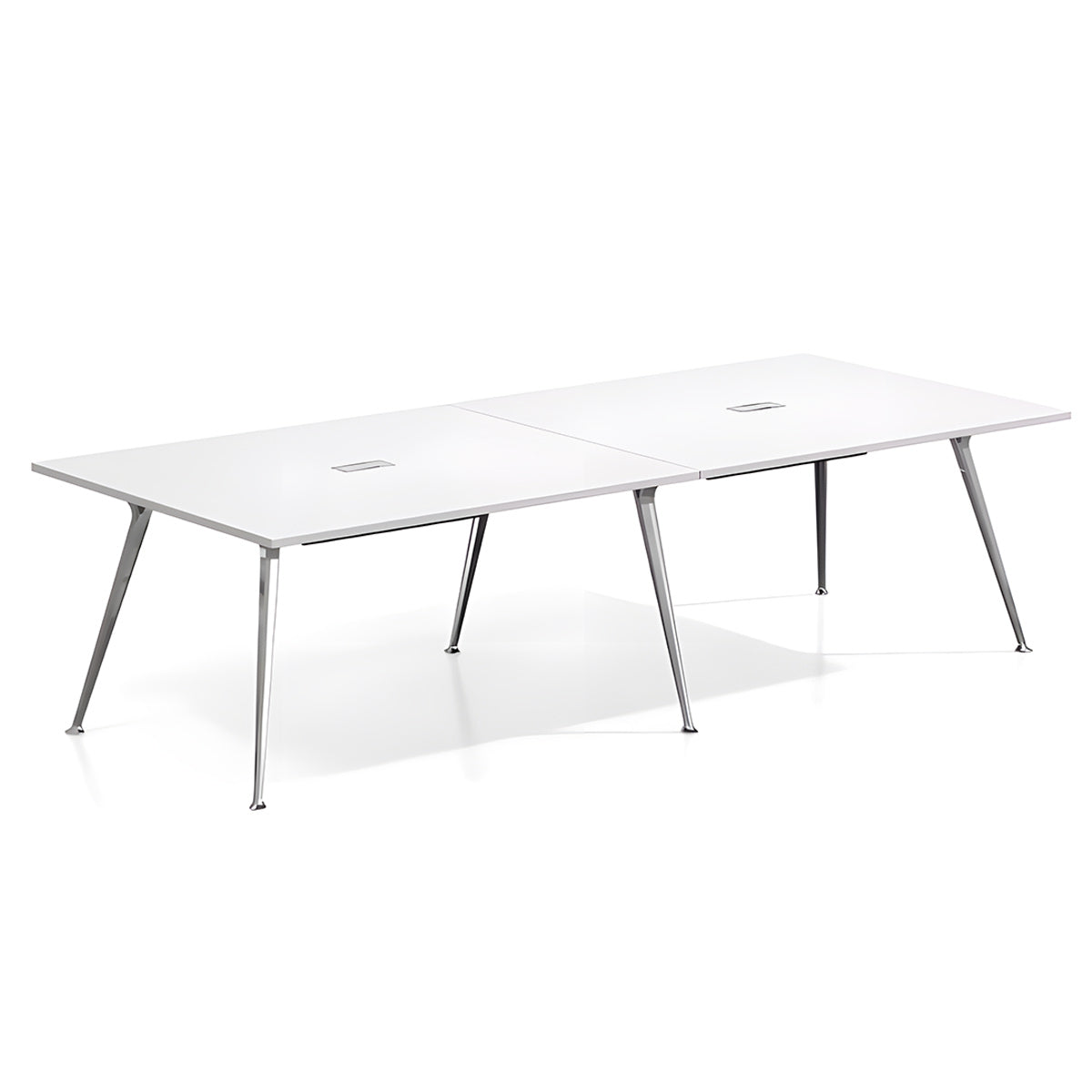 会議テーブル 作業テーブル ミーティングテーブル 大型テーブル 商談テーブル 会議室用 事務用 商談用 安定性のある脚 広々とした天板 エコ素材 下肢空間 配線ボックス付き 丈夫 シンプル おしゃれ ホワイト カスタマイズ可能 HYZ-YDD-N010