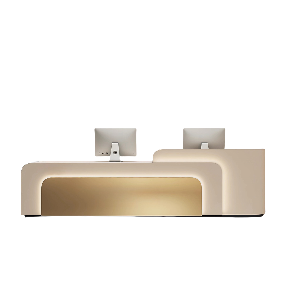 受付カウンター レジカウンター 店舗用 焼付塗装 LEDライト付き 大容量収納 ブラック カスタマイズ可能 JDQT-BODS-N024