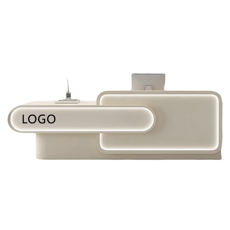 受付カウンター レジカウンター 店舗用 サロン 広々としたスペース 大容量収納 ベージュ カスタマイズ可能 JDQT-BODS-N017