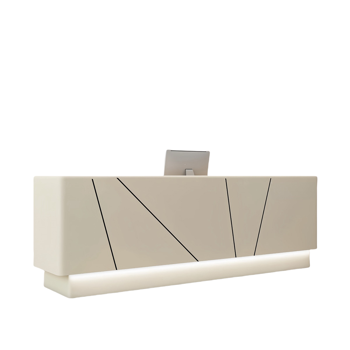 受付カウンター レジカウンター 受付台 大型カウンター サロン 大容量収納 エレガント ベージュ カスタマイズ可能 JDQT-BODS-N011