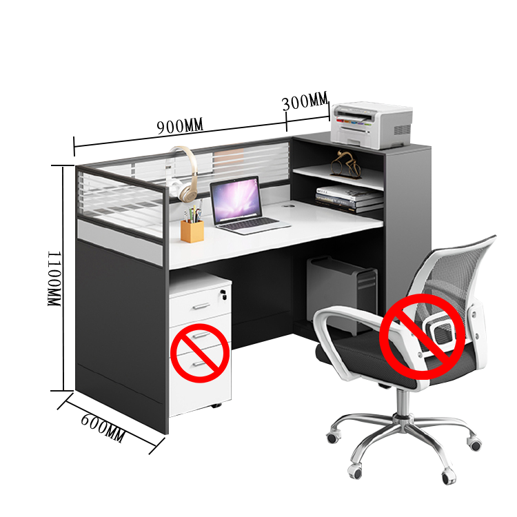 オフィスデスク デスク 事務机 パーテーション 大容量収納 配線穴付き 多人数 快適 ホワイト カスタマイズ可能 YGZ-N004