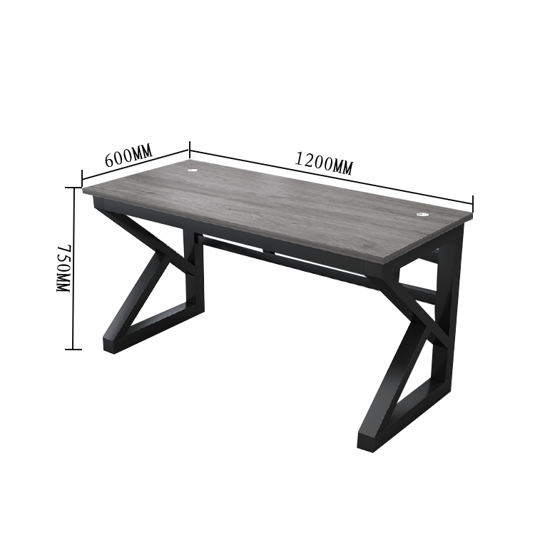 オフィスデスク ワークデスク 役員デスク 配線穴 サイドワゴン スチールフレーム シンプル グレーオーク カスタマイズ可能 YGZ-N007