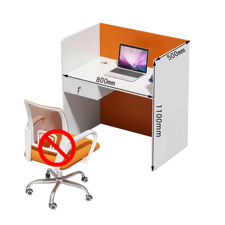 オフィスデスク 事務机 ワークデスク 役員用 仕切りパネル 配線穴 厚手 シンプル モダン オレンジ カスタマイズ可能 YGZ-N022