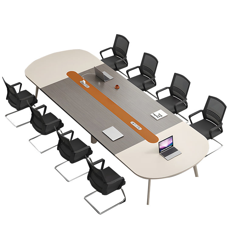 会議テーブル ミーティングテーブル 会議室用 事務用 エッジ加工 シンプル 快適 カーキ ブラック カスタマイズ可能 HYZ-N005