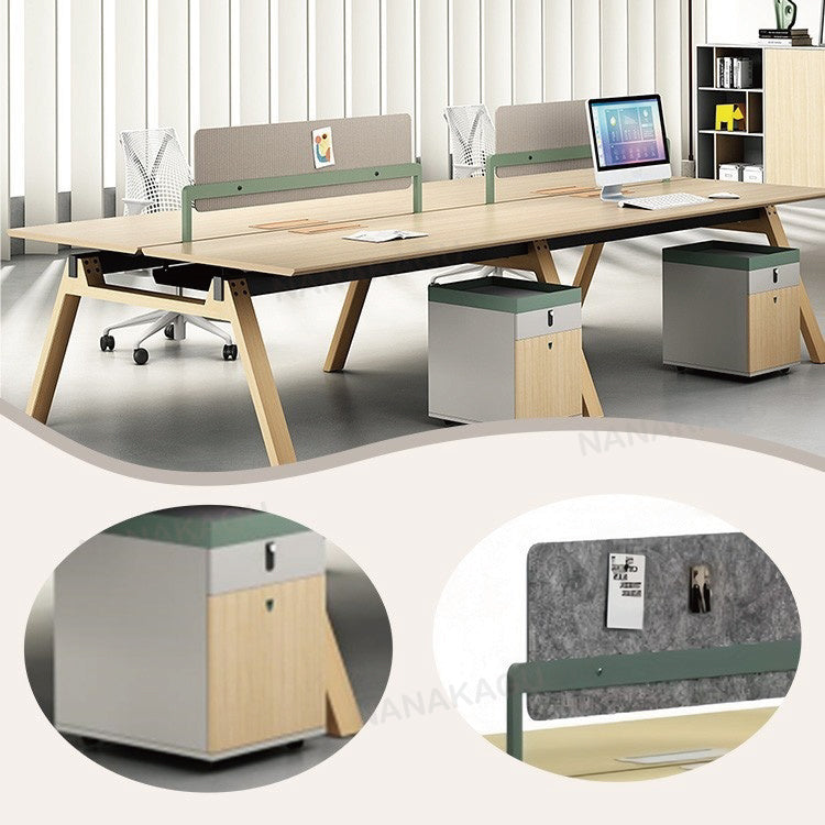 オフィスデスク デスク下収納 大型デスク パソコンデスク 仕事用 作業用 事務用 丈夫な脚 仕切りパネル ワゴン 耐荷重 大容量 洗練 スタイリッシュ ナチュラル カスタマイズ可能 YGZ-YDD-N005