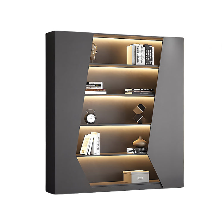 オフィスキャビネット ディスプレイラック 収納棚 分類収納 オープン収納 センサーライト グレー カスタマイズ可能 BGCWG-N049