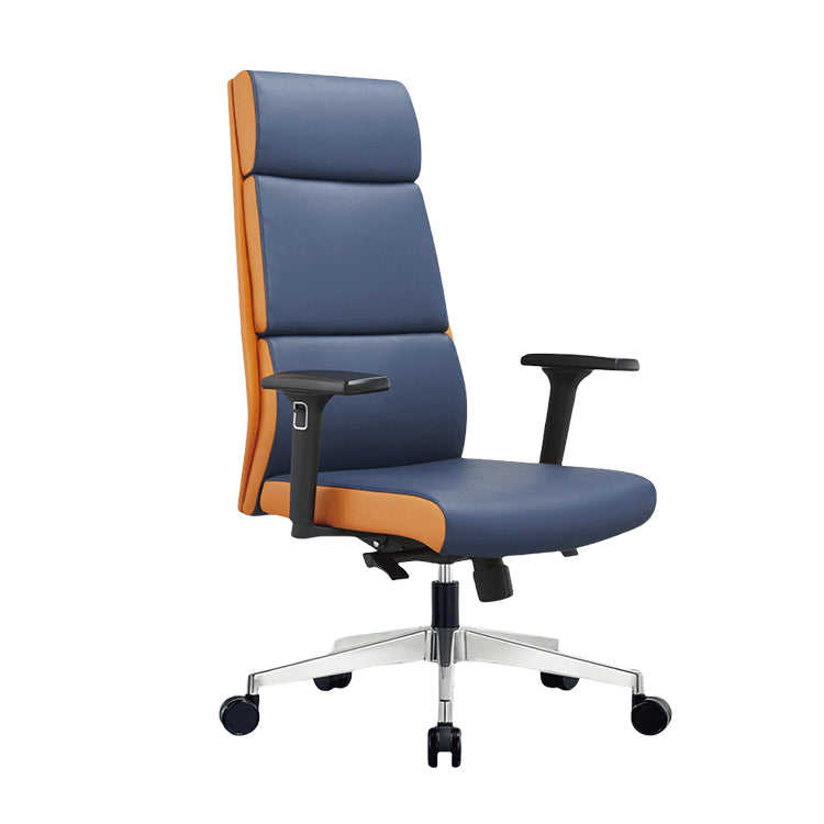 オフィスチェア ワークチェア 事務椅子 エグゼクティブチェア 肘掛け 回転可能 ハイバック ダークブルー カスタマイズ可能 LBY-N037