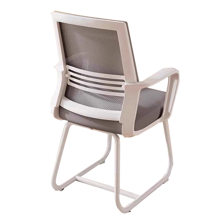 オフィスチェア パソコンチェア ループチェア アームレスト メッシュ生地 安定性 おしゃれ ホワイト カスタマイズ可能 BGY-N015