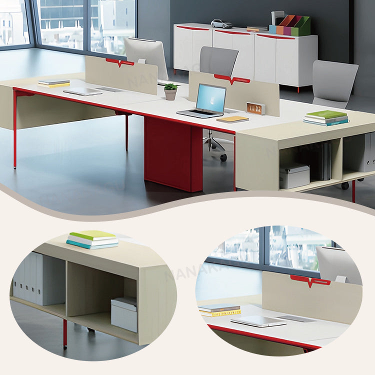 オフィスデスク パソコンデスク 事務机 大型デスク ワークデスク 事務用 仕事用 丈夫な脚 サイド収納 広い天板 下肢空間 仕切りパネル付き 厚手の天板 丈夫 耐久性 洗練 シンプル ホワイト カスタマイズ可能 YGZ-YS-N002