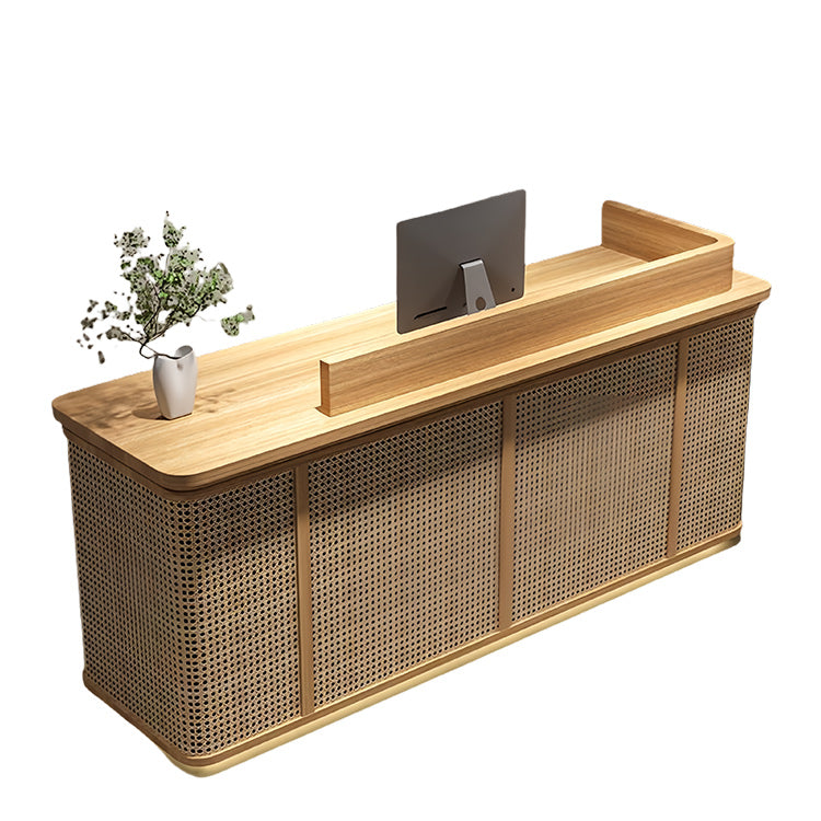 受付カウンター レジカウンター フロント 店舗用 籐編み 引き出し収納 大容量収納 ナチュラル カスタマイズ可能 JDQT-N057