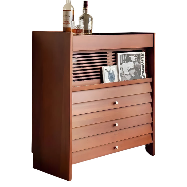 収納キャビネット 壁面収納 茶棚 レッサーキャビネット 室内 リビング用 取っ手 引き出し 大容量収納 ブラウン JYCWG-N019