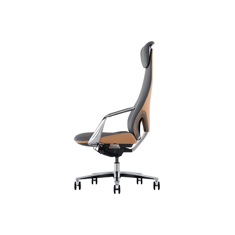 ワークチェア エグゼクティブチェア 椅子 昇降機能 回転機能 ヘッドレスト キャスター 高級感 静音 おしゃれ グレー LBY-N021