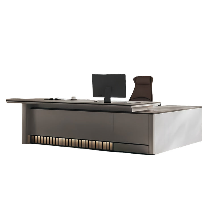 エグゼクティブデスク フローティングトップデスク オフィスデスク 社長用 配線ボックス PC収納 LEDライト おしゃれ LBZ-N054