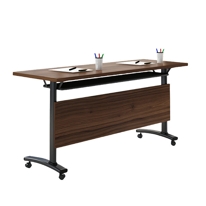 会議テーブル 研修テーブル ミーティングテーブル 収納棚 キャスター 折りたたみ シンプル ウォールナット カスタマイズ可能 HYZ-N055