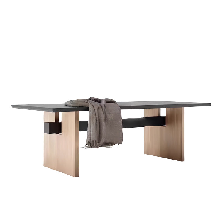 ダイニングテーブル 木製テーブル 長方形 食卓 リビングテーブル テーブル パイン材 耐荷重性 厚手 シンプル ブラック CZ-N036