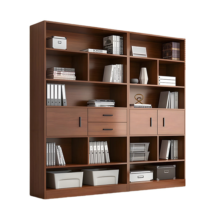 本棚 収納ラック 書斎 大容量収納 引き出し 多段 落ち着き シンプル ダークウォールナット カスタマイズ可能 BGCWG-N047