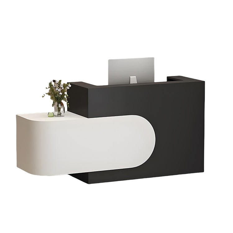 受付カウンター レジカウンター 美容院 店舗用 大容量収納 鍵ロック 耐久性 モダン ブラック カスタマイズ可能 JDQT-N043