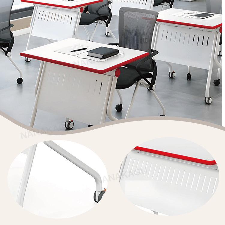 会議テーブル 大中型会議テーブル ミーティングテーブル 折りたたみ可能なテーブル 会議室用 事務用 商談用 キャスター付き 折りたたみ 便利 頑丈 シンプル ホワイト カスタマイズ可能 HYZ-PXZ-N002