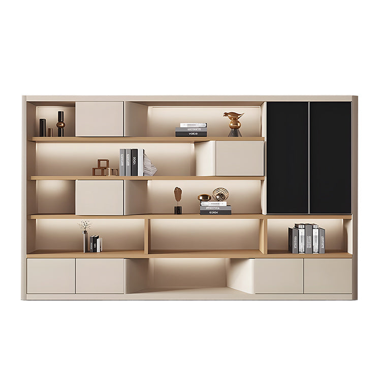 オフィスキャビネット ディスプレイラック 収納棚 社長室 オープン収納 多目的 大容量収納 おしゃれ モダン カーキ BGCWG-N041