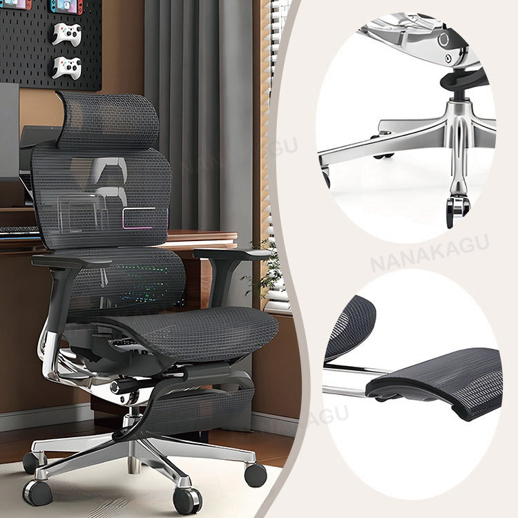 回転チェア ワーキングチェア オフィスチェア パソコンチェア ワークチェア 事務用 役員用 オフィス用 ゆったりの座面 フィット感 フットレスト付き 通気性 機能性 高品質 ブラック カスタマイズ可能 BGY-SY-N001