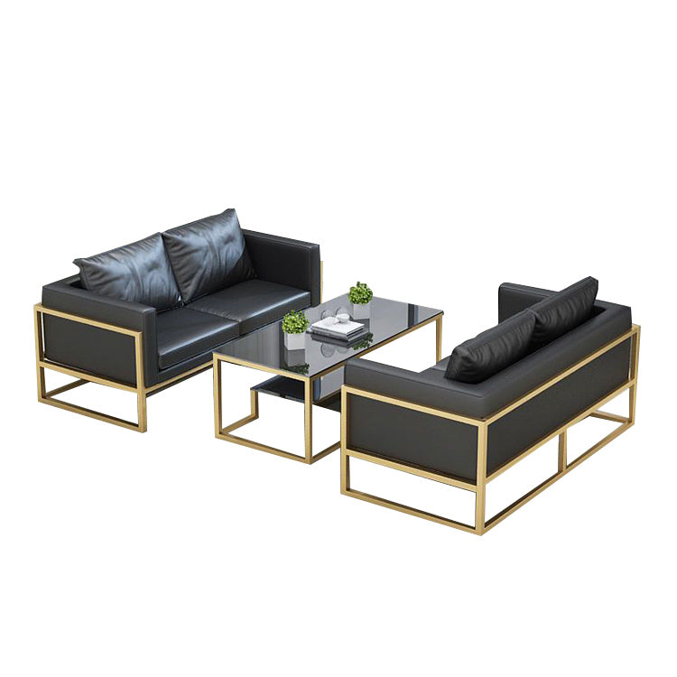 応接セット 応接ソファ オフィスソファー 1人掛け 3人掛け 相談用 ローテーブル 焼付塗装 ブラック カスタマイズ可能 JDSF-N015