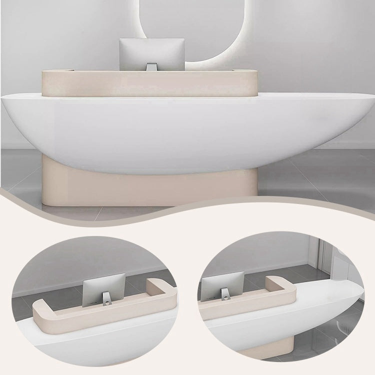 受付カウンター レジカウンター 店舗用 サロン 引き出し 大容量収納 耐久性 ベージュ カスタマイズ可能 JDQT-BODS-N023