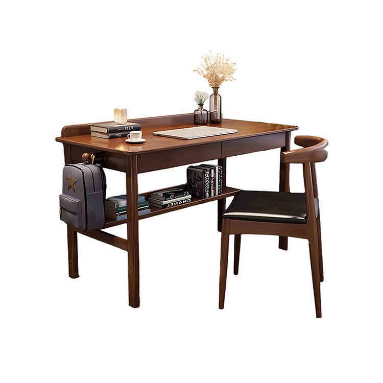 勉強机 デスク 学習デスク 作業デスク 子供用 勉強用 作業用 引き出し フック付き 耐久性 シンプル ウォールナット XXZ-N009
