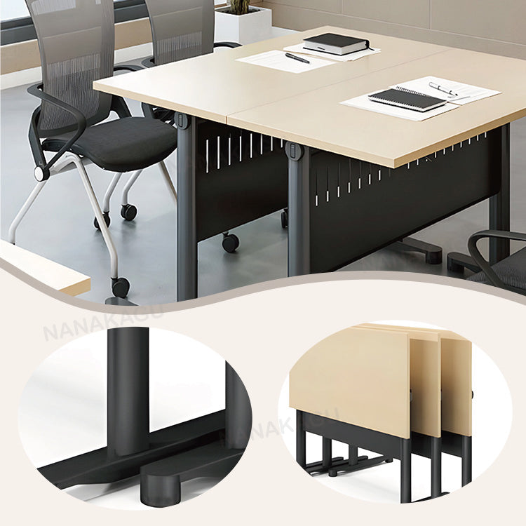 会議テーブル 大中型会議テーブル ミーティングテーブル 折りたたみ可能なテーブル 会議室 事務用 作業用 キャスター付き 安定感のある脚 折りたたみ 便利 頑丈 シンプル ホワイト カスタマイズ可能 HYZ-PXZ-N003