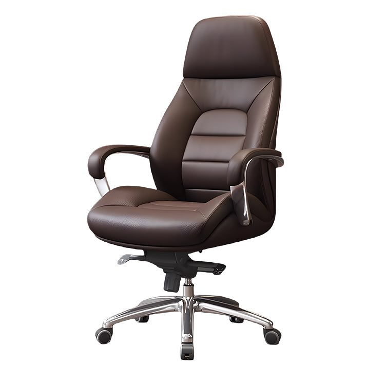 デスクチェア ワーキングチェア オフィスチェア 本革 事務用 人間工学 高級感 上質 ダークブラウン カスタマイズ可能 BGY-N059