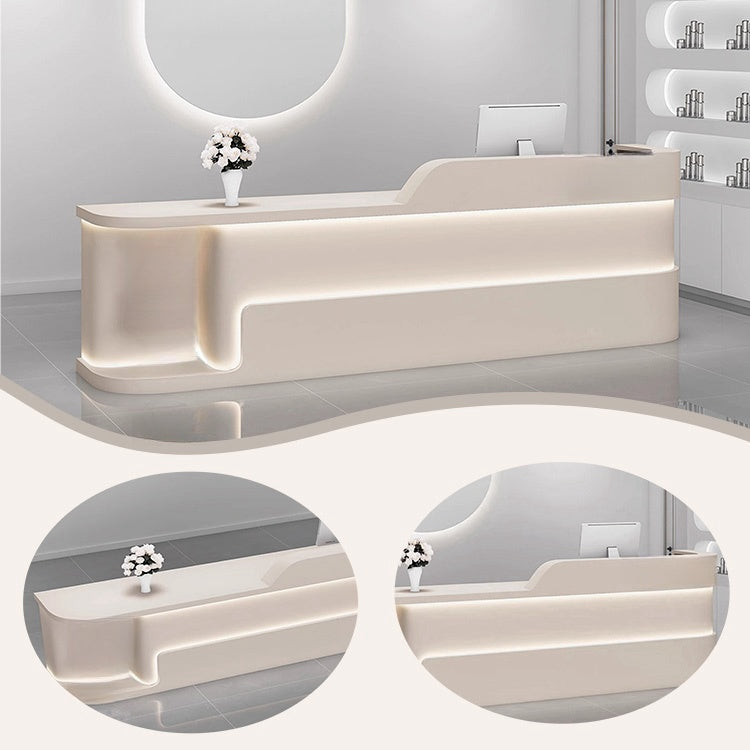 受付カウンター レジカウンター 大型 サロン 引き出し 鍵ロック 大容量収納 ベージュ カスタマイズ可能 JDQT-BODS-N025