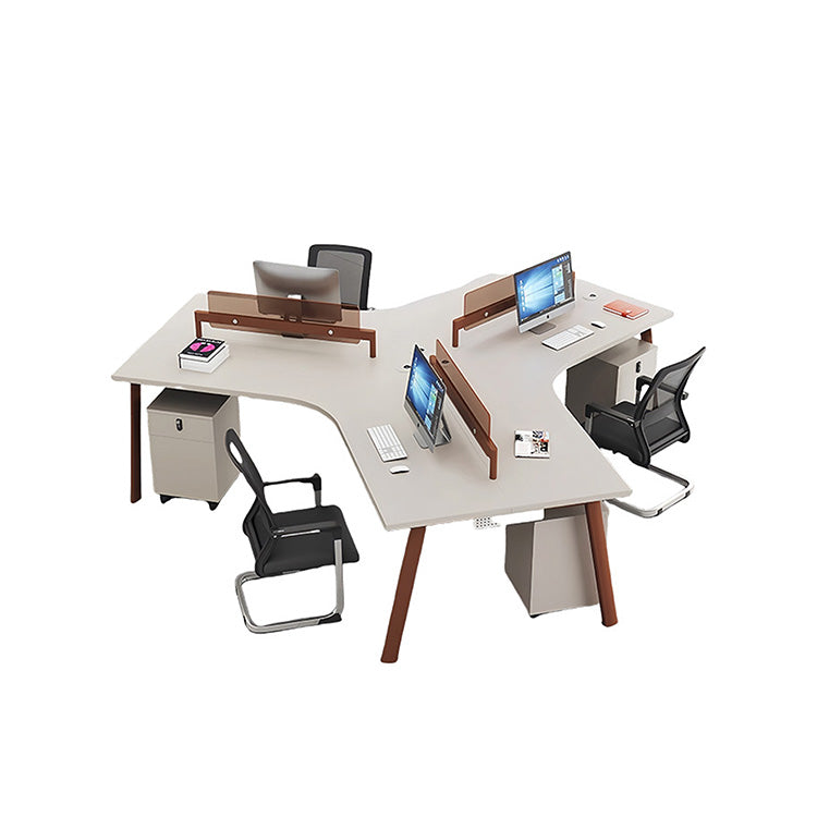 オフィスデスク パソコンデスク 変形デスク 作業机 サイドワゴン 配線穴 耐荷重 スタイリッシュ カーキ カスタマイズ可能 YGZ-N042