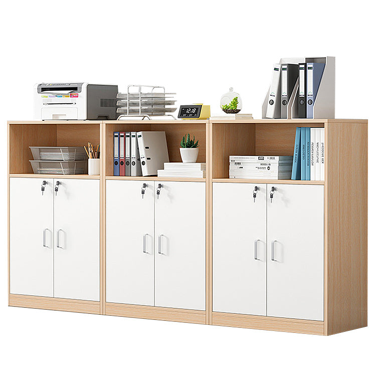 木製キャビネット リビングキャビネット 収納棚 扉付き収納 鍵付き 大容量収納 シンプル チェリー カスタマイズ可能 BGCWG-N015