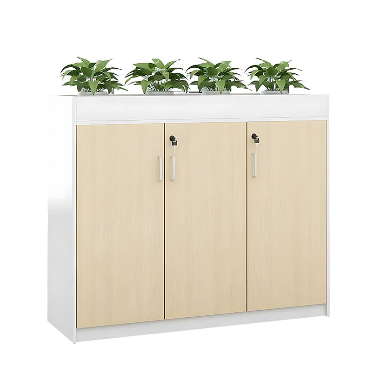 オフィスキャビネット 収納キャビネット 会社用 木目調 扉付き収納 鍵付き シンプル ホワイトオーク カスタマイズ可能 BGCWG-N020