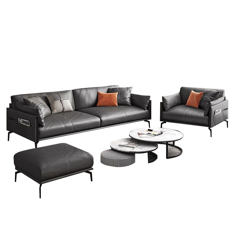 応接セット オフィスソファー  受付ソファー オットマン 1人掛け 3人掛け 無垢材 炭素鋼脚 グレー カスタマイズ可能 JDSF-N004