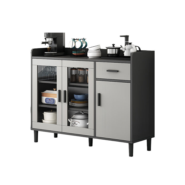 収納キャビネット リビング収納 壁面収納 収納棚 台所用 リビング用 引き出し 取っ手付き スペースグレー JYCWG-N004