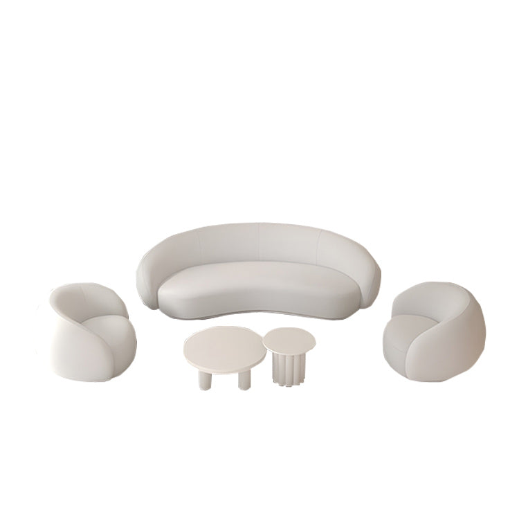 応接セット ロータイプ 受付ソファー 1人掛け 3人掛け 休憩室 美容院 丸み シンプル ホワイト カスタマイズ可能 JDSF-N017